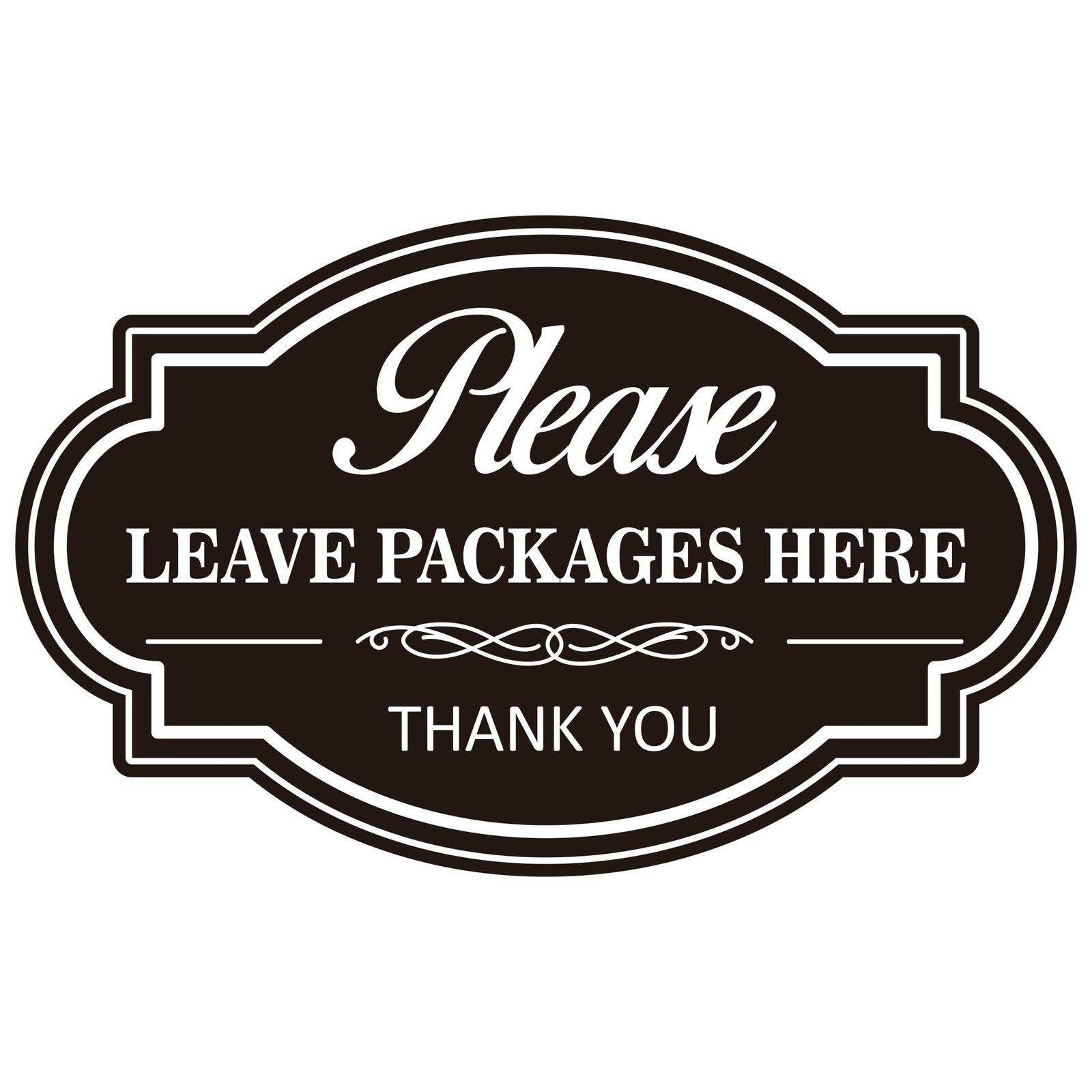 Please Leave Packages and Deliveries Here Sign，Self-Adhesive Waterproof V