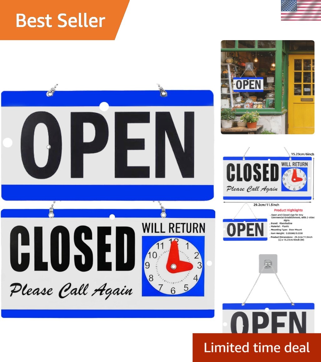 Versatile 11.5″ x 6″ LED Open Sign with Custom Hours – Ideal for Retail Spaces