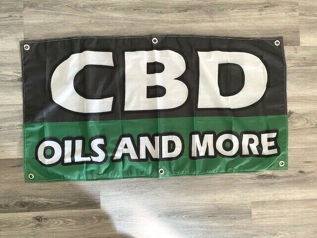 2×4 ft CBD Oils and More Banner Sign -Super Polyester Fabric-New Z23