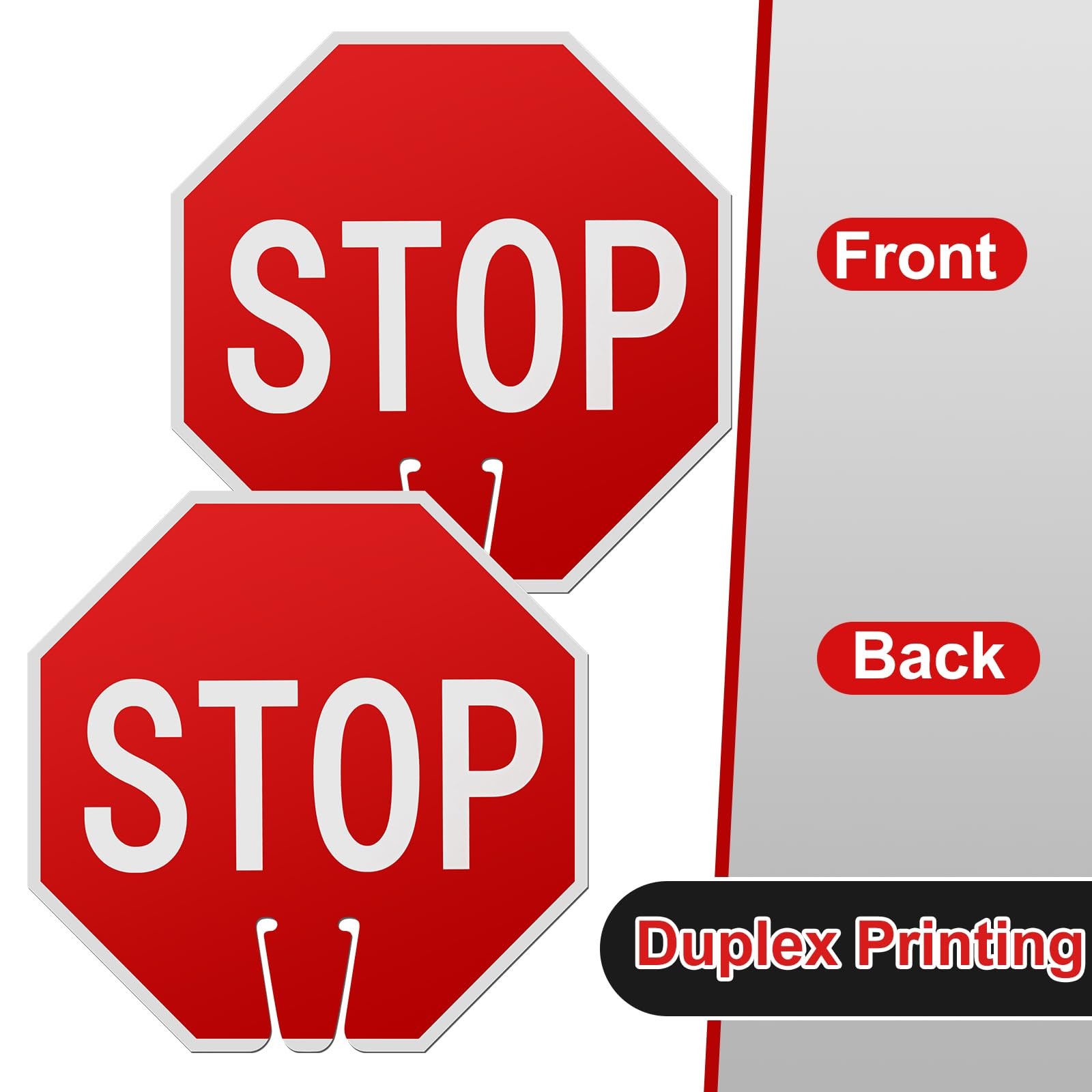 6 Pcs 12 x 12 Inches Traffic Cone Top Warning Signs Include PVC Stop and Slow