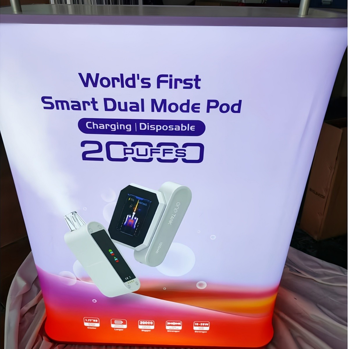 Rectangular Auto-Folding Hydraulic Pop-Up Counter – Self-Deploying Display Frame