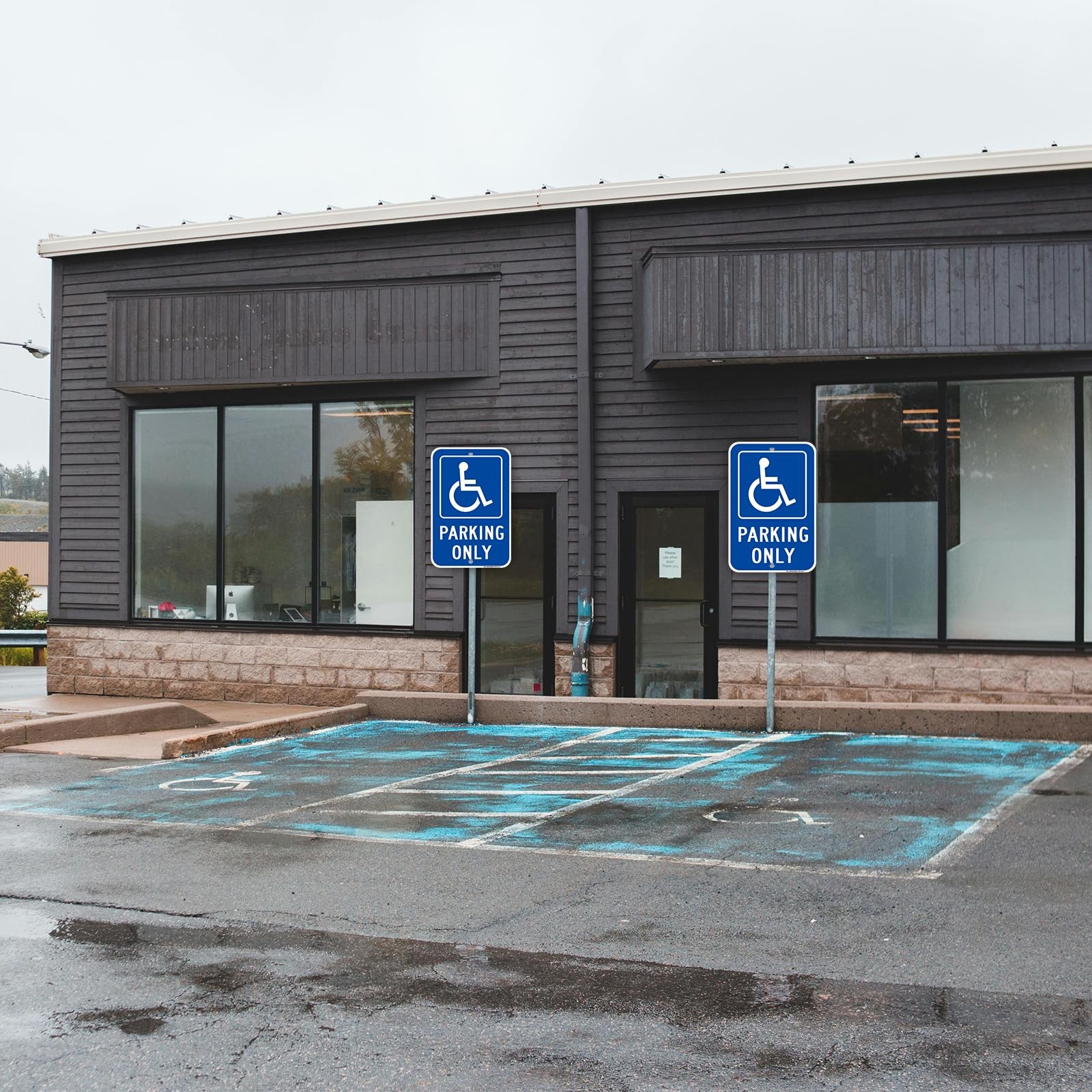 4 PCS Handicap Parking Only Signs 12×18 Inch Heavy Duty Aluminum Reflective