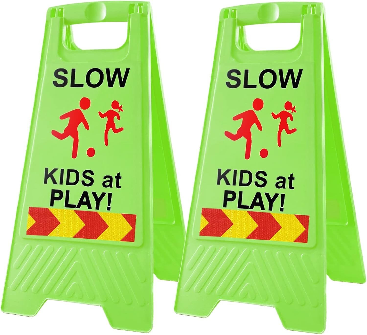 Slow Signs for Street, Double-Sided Text and Graphics with Reflective Tape, C…