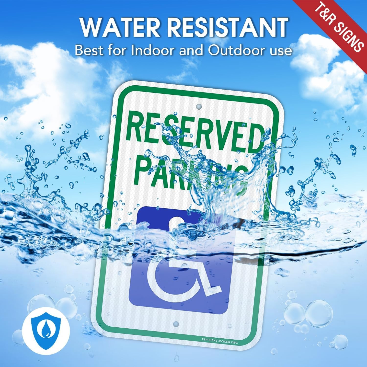(2 Pack) Handicap Parking Sign, Reserved Parking Sign, Large 18″ x 12″ Engine…