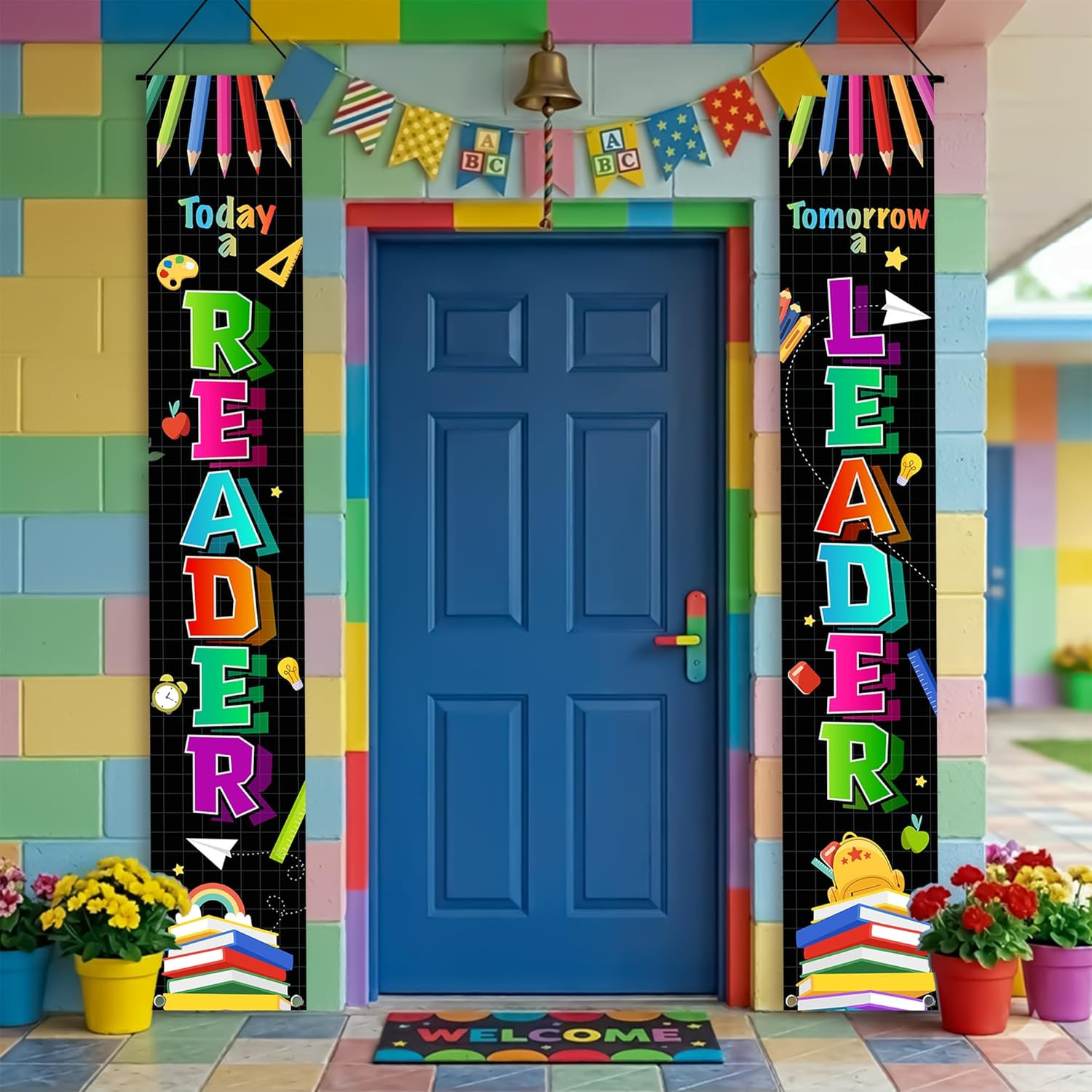 , Back to School Door Banner – 120X20 Inch | Today a Reader Tommorrow a Leader D