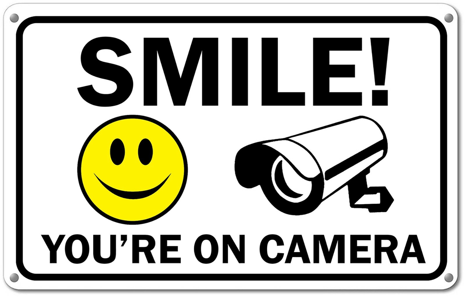 Smile You’re on Camera Sign Video Surveillance Signs 11″x 7″ UV Protected cctv