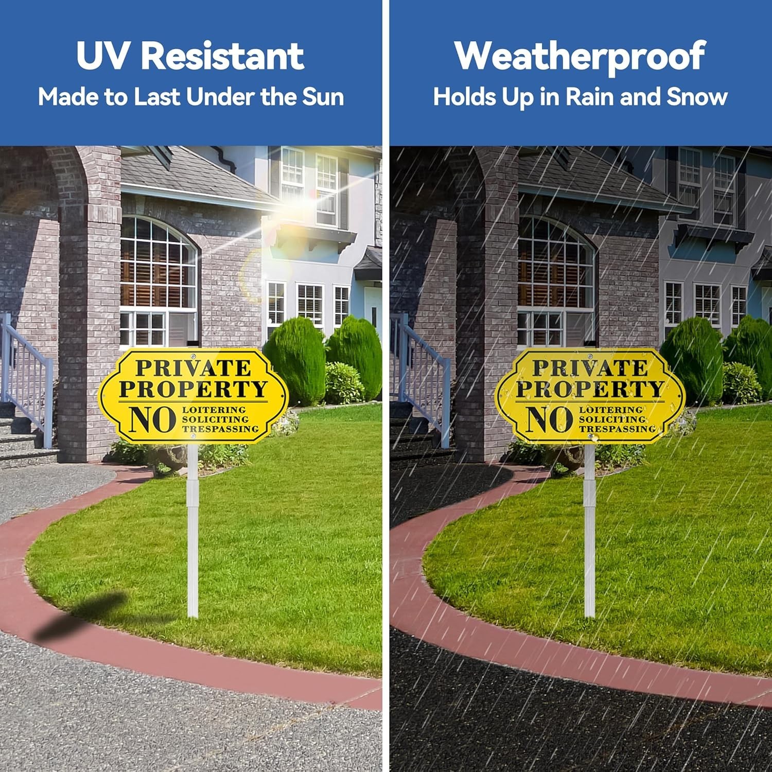Private Property Shield Sign No Soliciting Loitering Tre Shield Sign With Stake