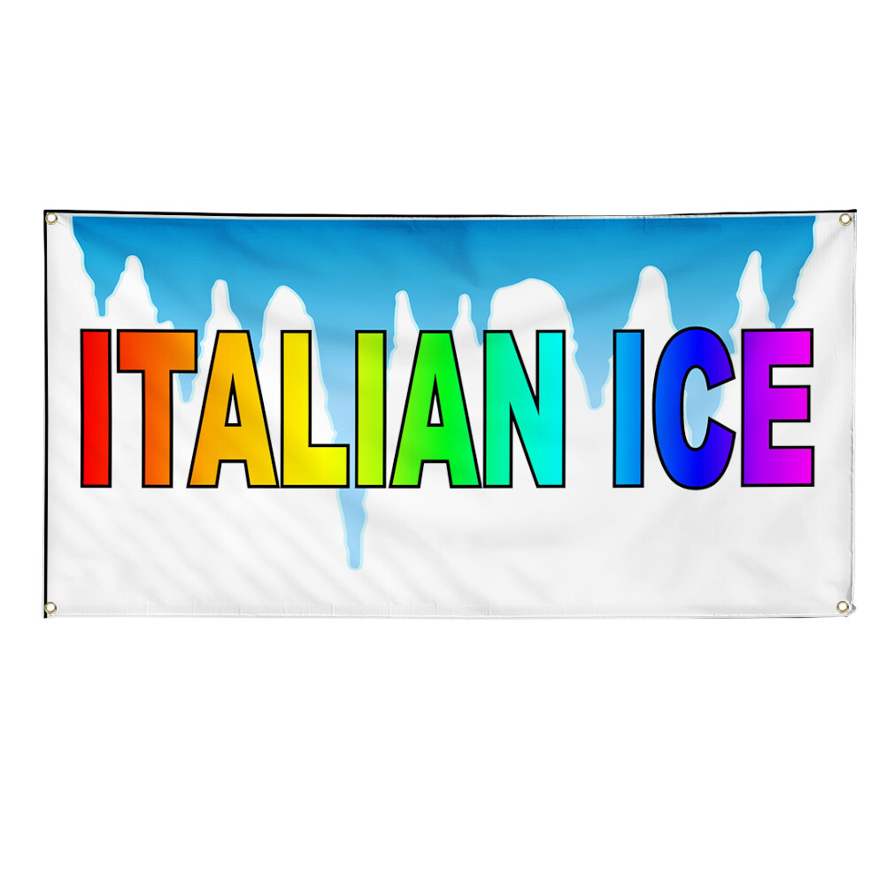 Vinyl Banner Multiple Sizes Italian Ice Food and Drink Restaurant and Food