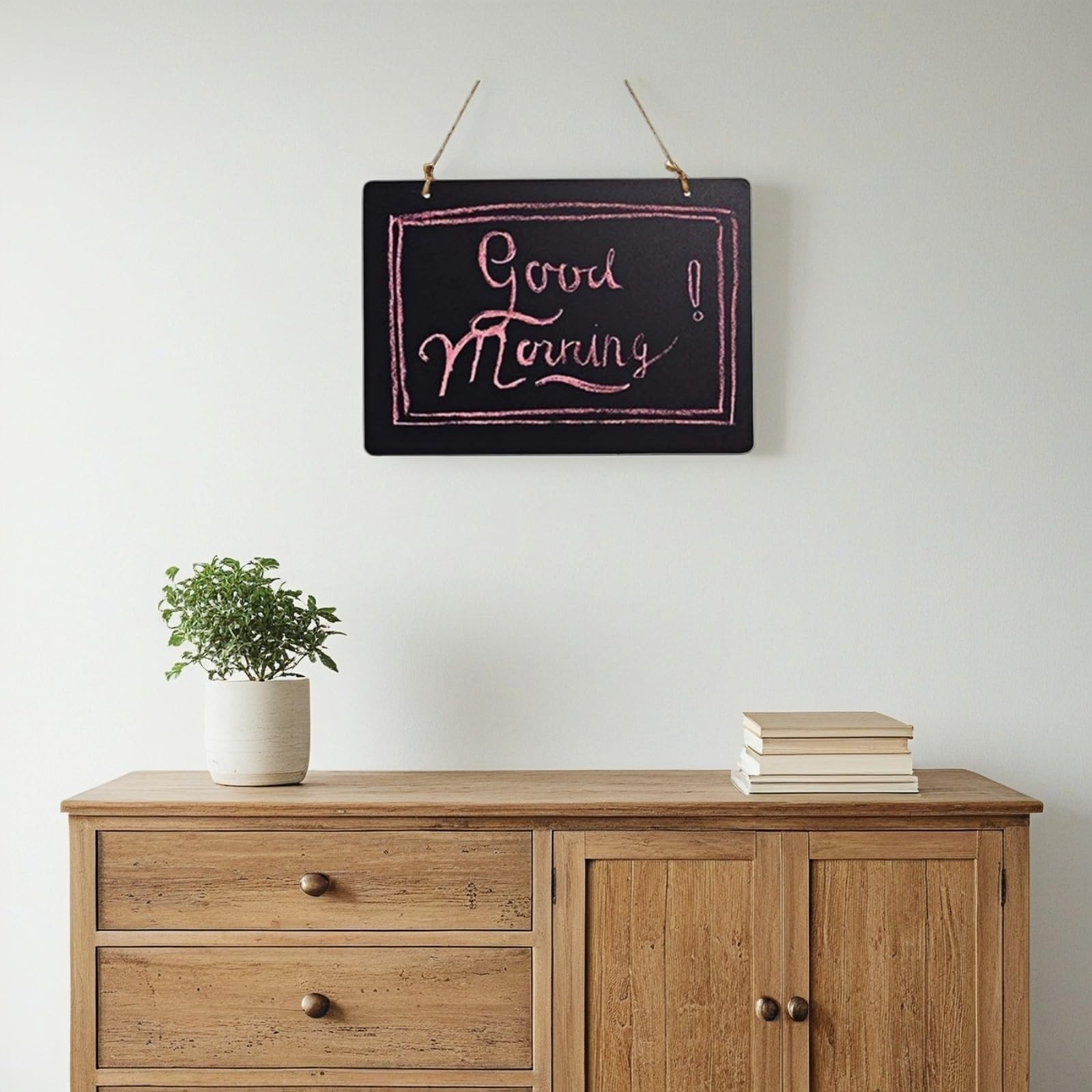 Wooden Double Sided Hanging Chalkboard Signs,Memo Message Sign, Vintage Erasa…