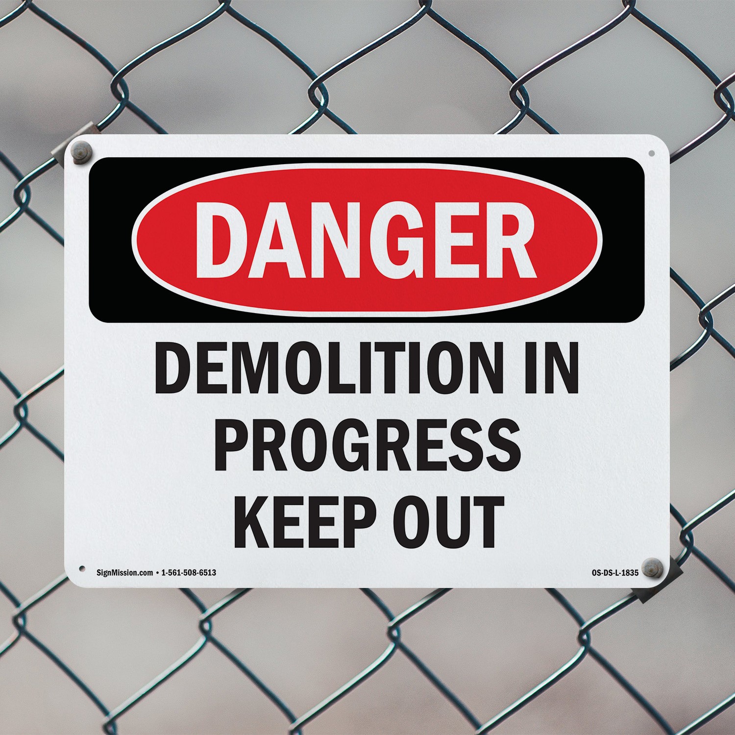 Demolition In Progress Keep Out OSHA Danger Sign Metal,, Decal 5 or 10 Pack