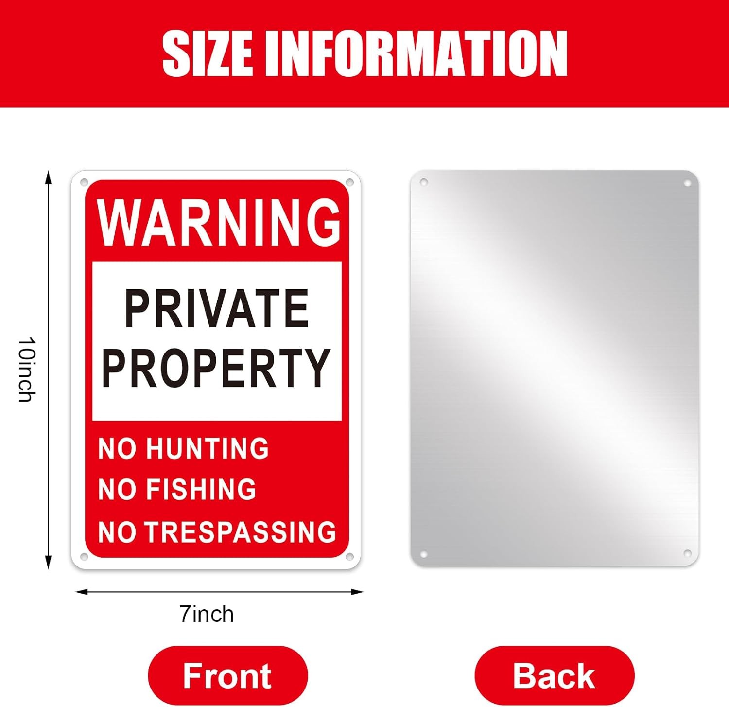 4 Pcs Posted No Trespassing Signs Private Property 10 x 7 Inch Weatherproof No