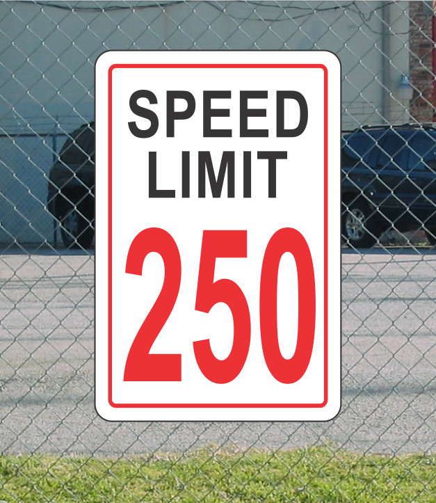 RED Speed Limit 250 Metal Sign for Street Road Highway Parking Lot 12″x18″ mph