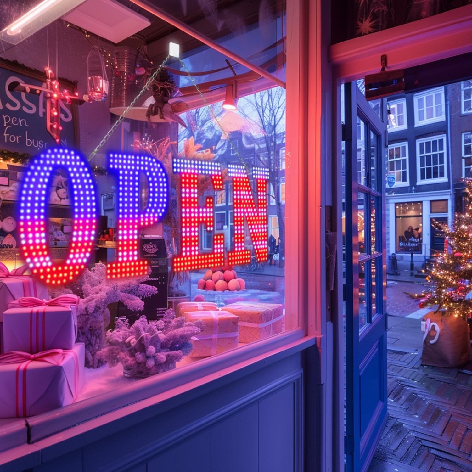 LED Open Signs For Business 30″X10″ Ultra Bright Open Sign LED USA Flag Hanging