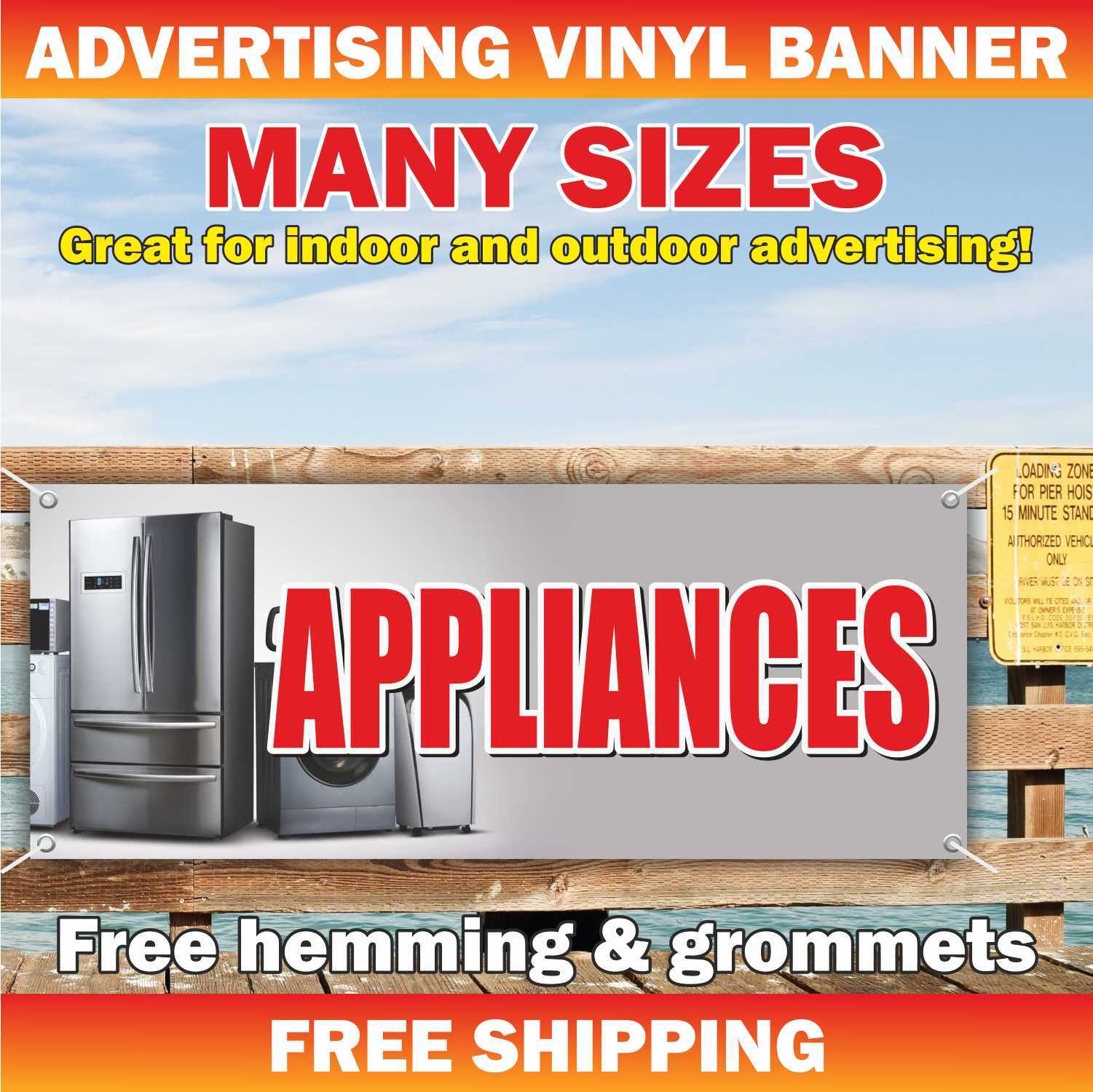 APPLIANCES Advertising Banner Vinyl Mesh Sign Repair Sale New Home Electronics
