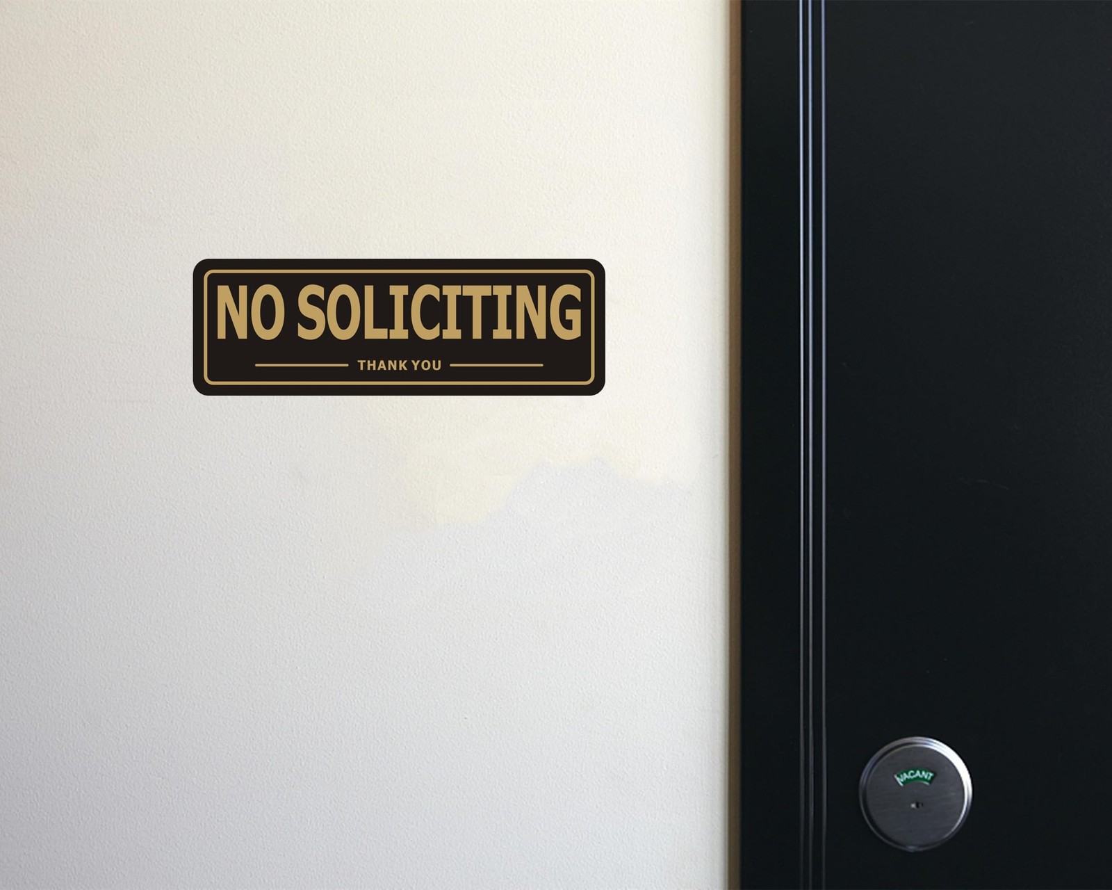 No Soliciting Sign for House, (2 Pack) Self-Adhesive No Soliciting Signs, Alu…