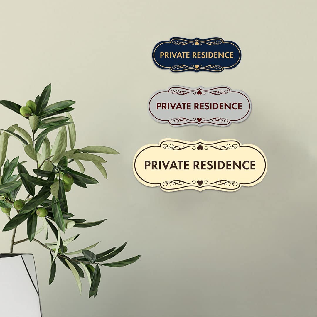 1 Pack Medium Black Gold Designer Private Residence Sign Home Security