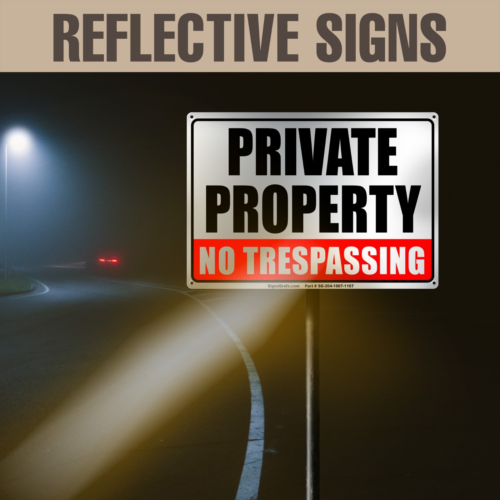 SIGNOGRAFX Private Property No Trespassing Sign,10×7 Inches Indoor Outdoor Use