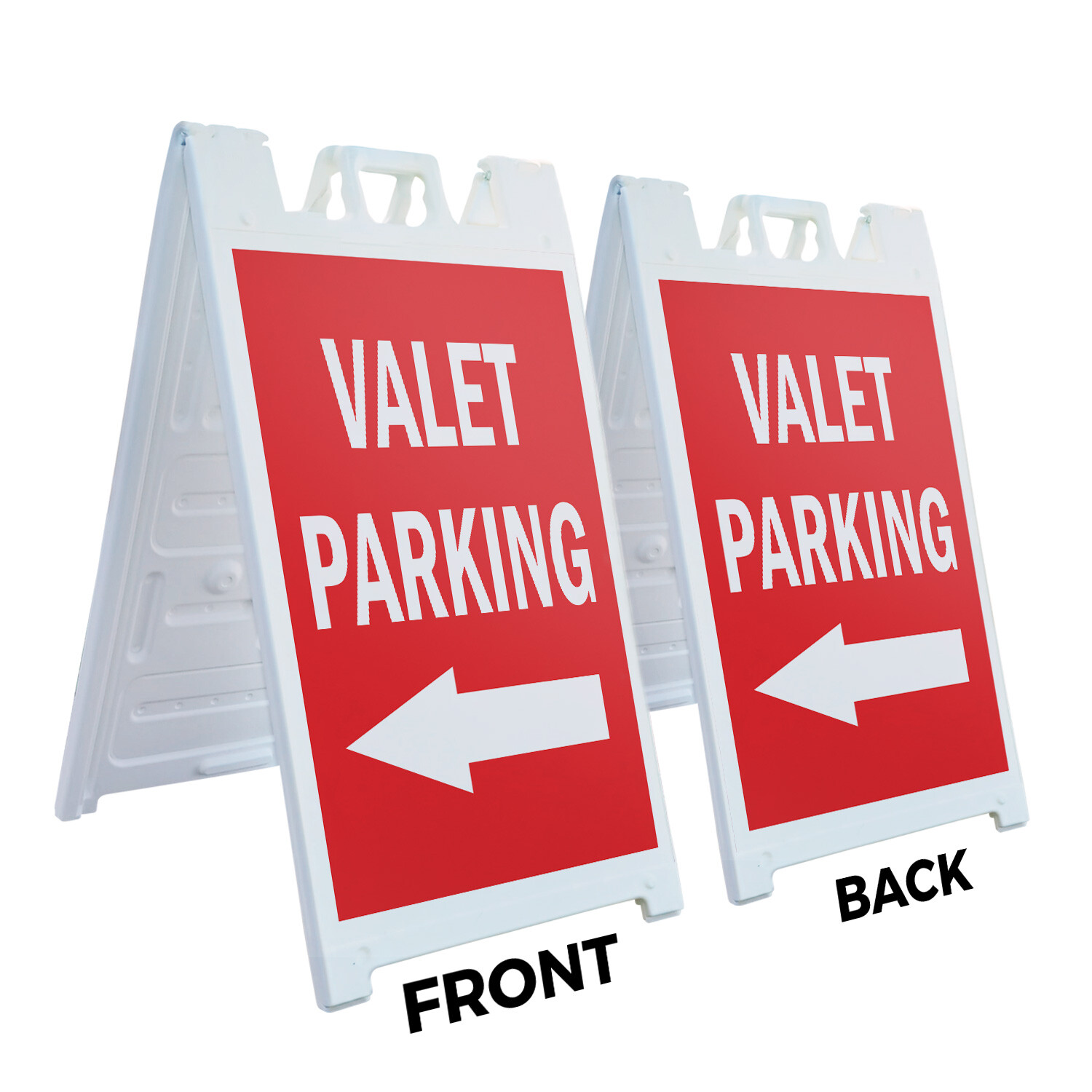 A-frame Sidewalk Valet Parking With Arrow 24″ x 36″ Double Sided A-Frame Sidewal