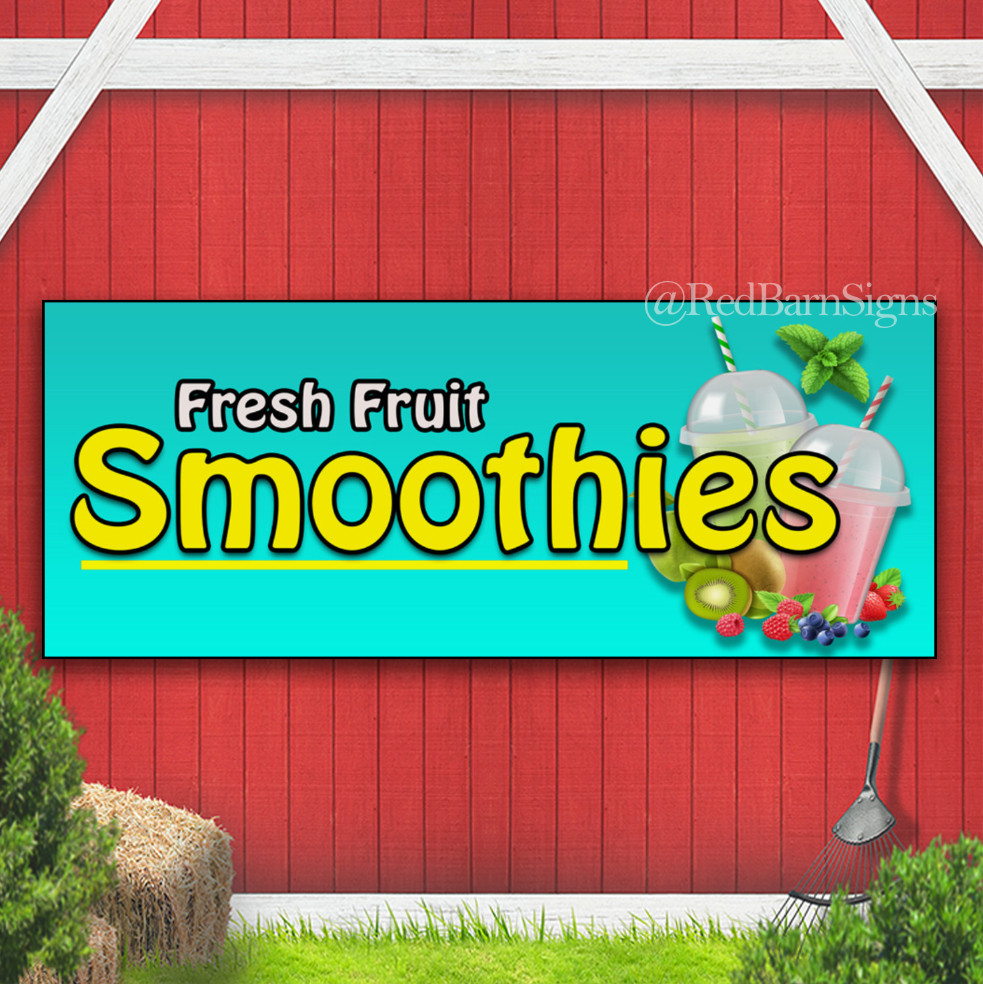 Smoothies Vinyl Banner with Optional Sizes (Made in the USA)