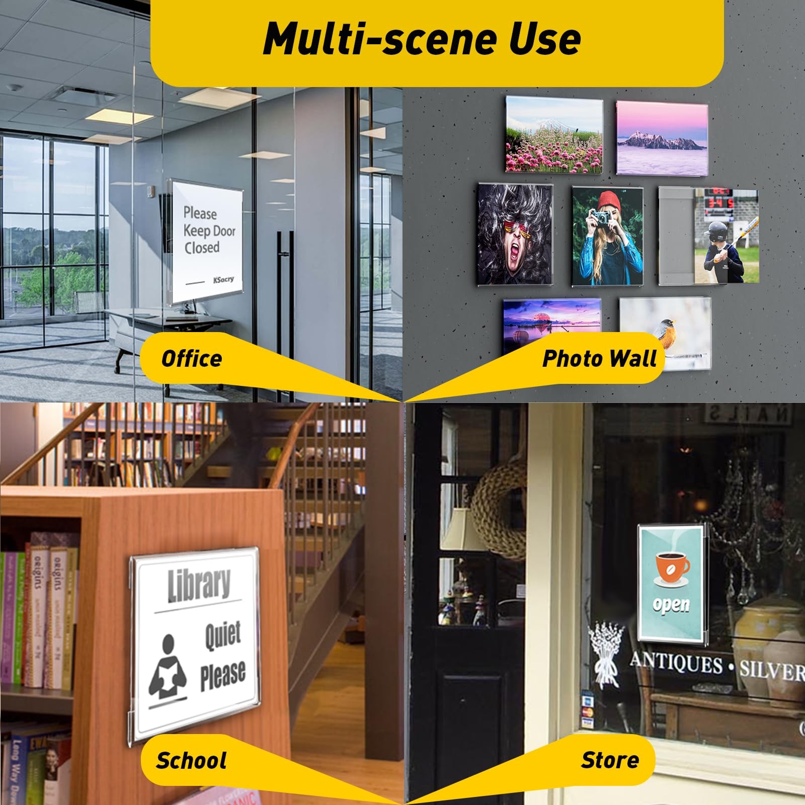 20 Pcs Acrylic Sign Holder 11 x 8.5, Horizontal Wall Mount Sign Holders with …