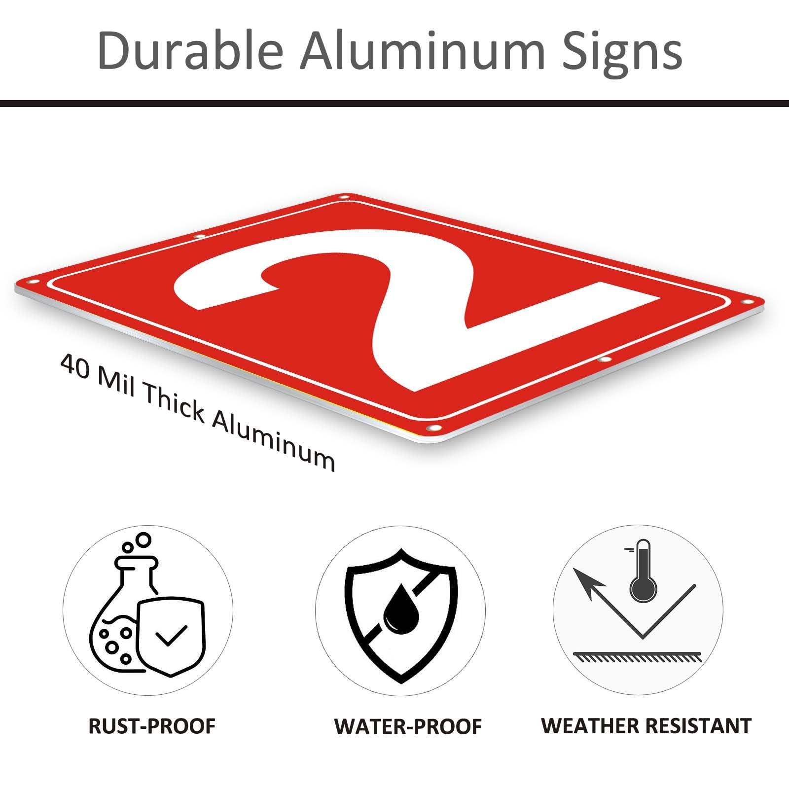 Numbered Sign 2 Aluminum Number Signs for Tennis Court 12×8 inches Signage fo…