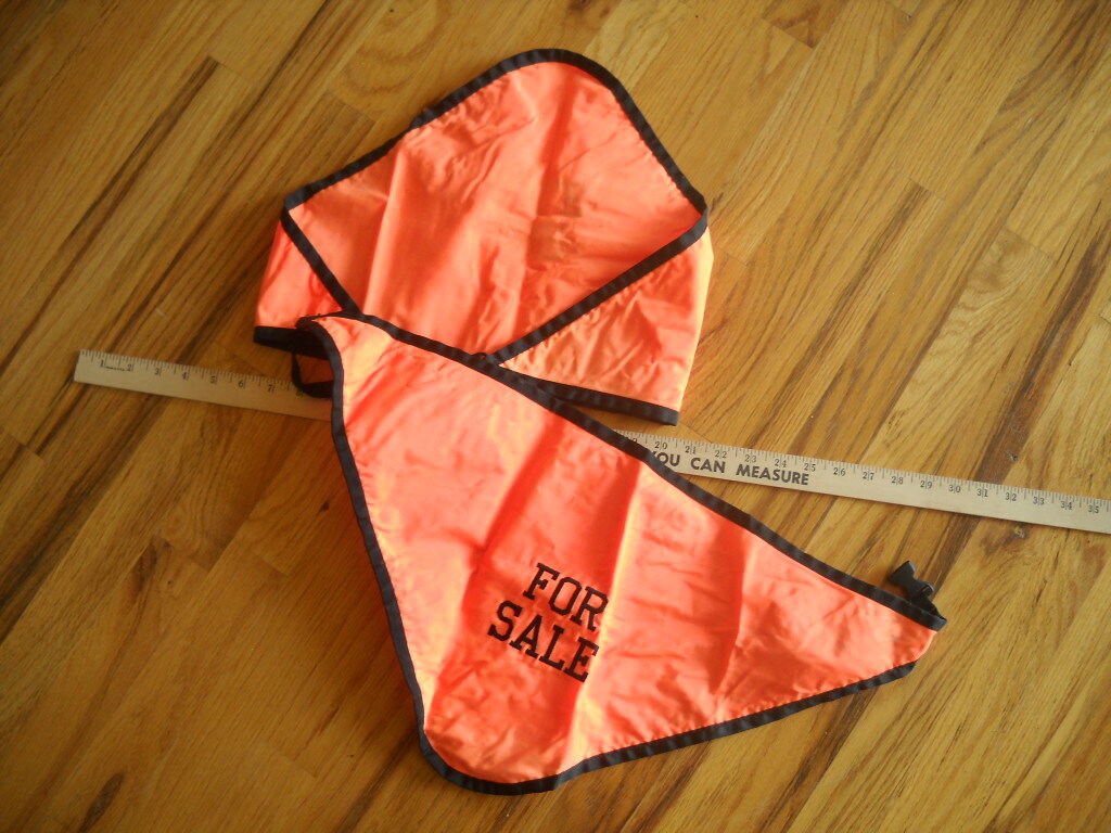 2 For Sale Signs Fluorescent Orange Embroidered buckle fastener triangular