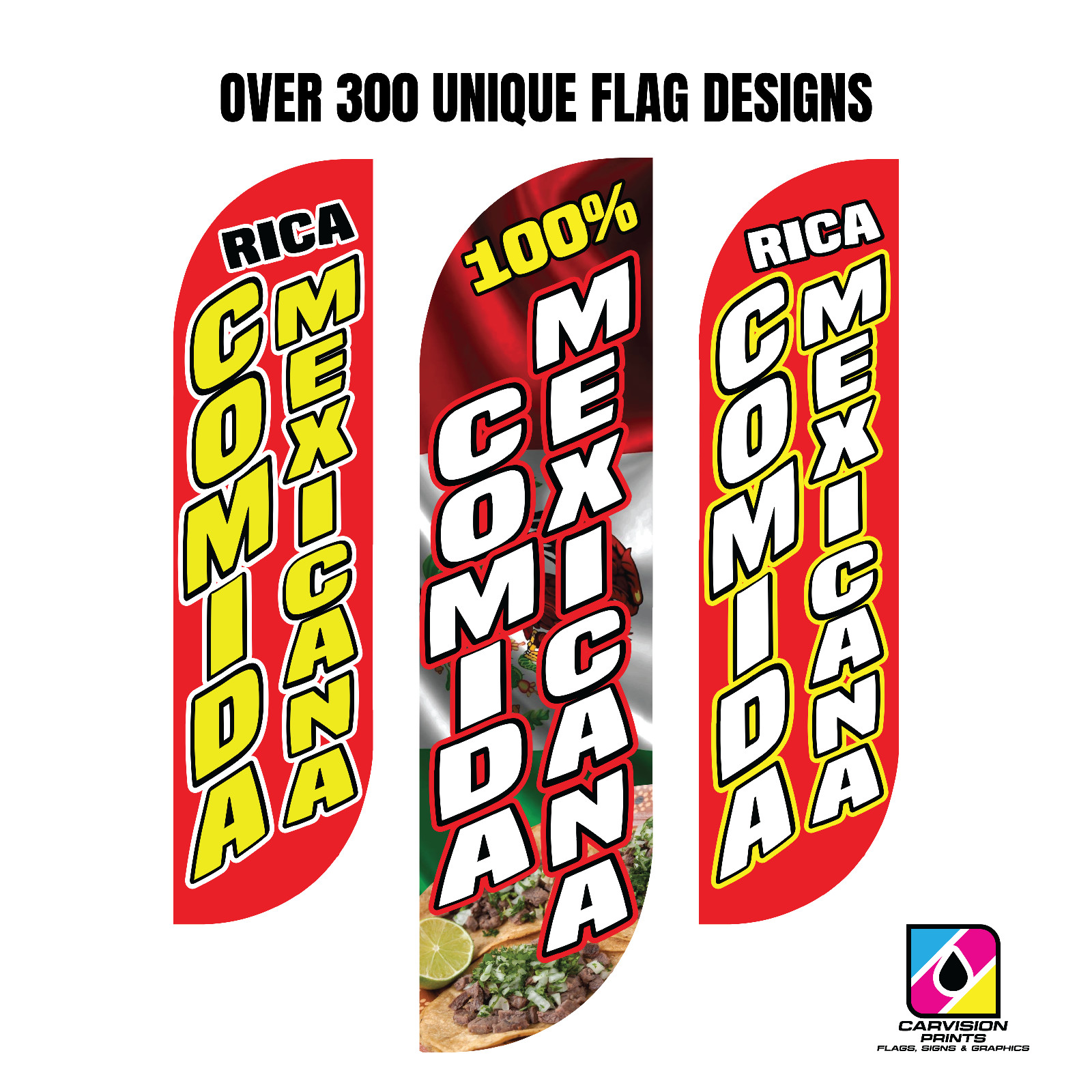 Mexican Food Full Curve Windless Swooper Flag Restaurant Tacos Tortas