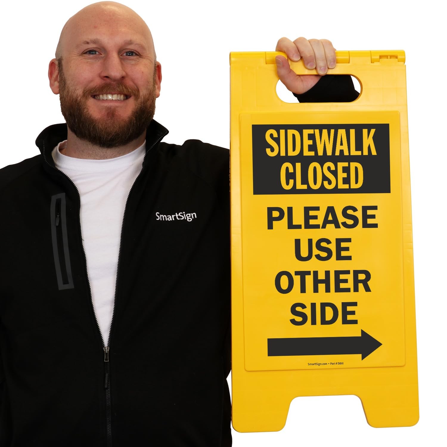 25×12 Inch Plastic Sidewalk Closed Please Use Other Side Folding Floor Sign