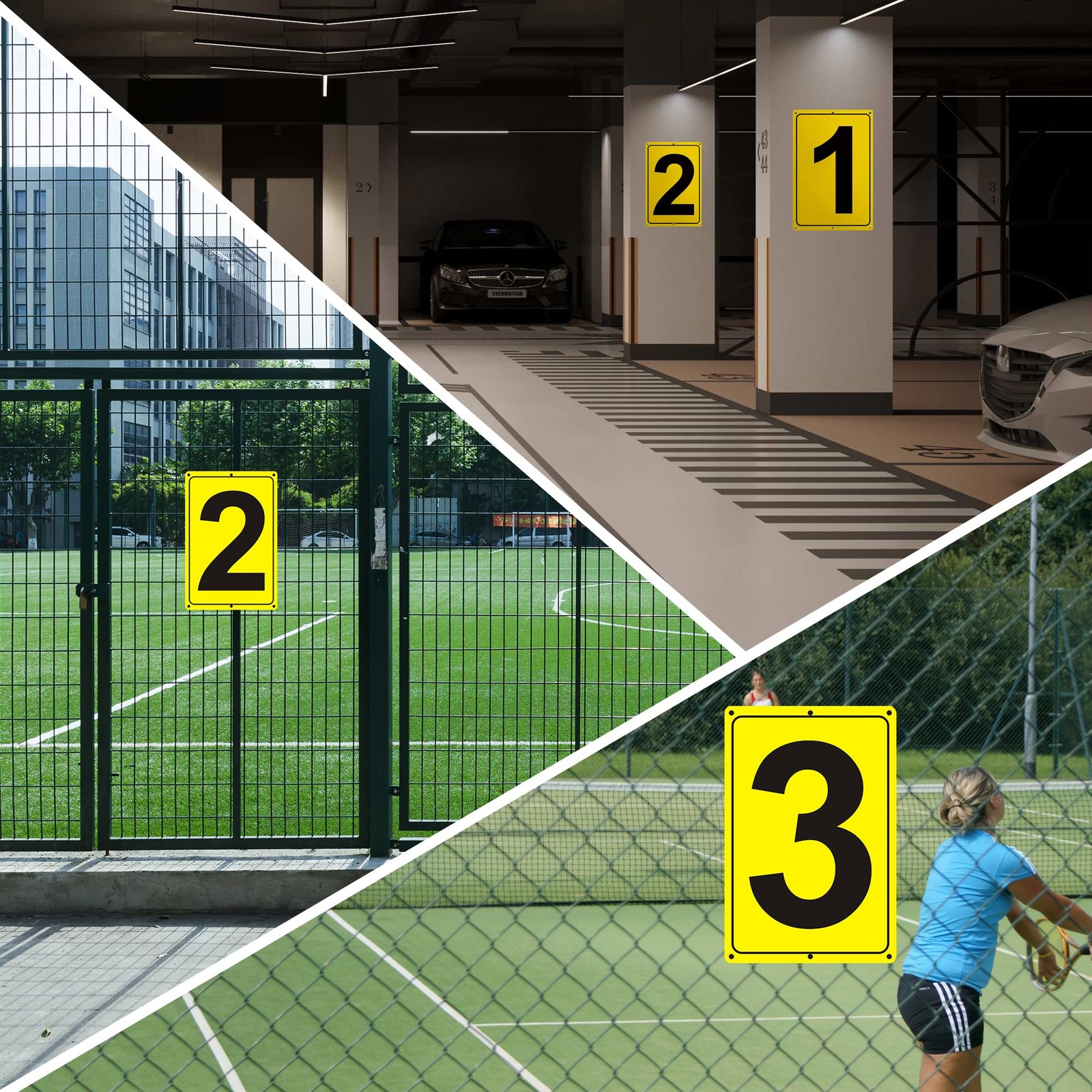 12×8 inches Number Sign 7 for Tennis Court Numbered Sign for Parking Lots