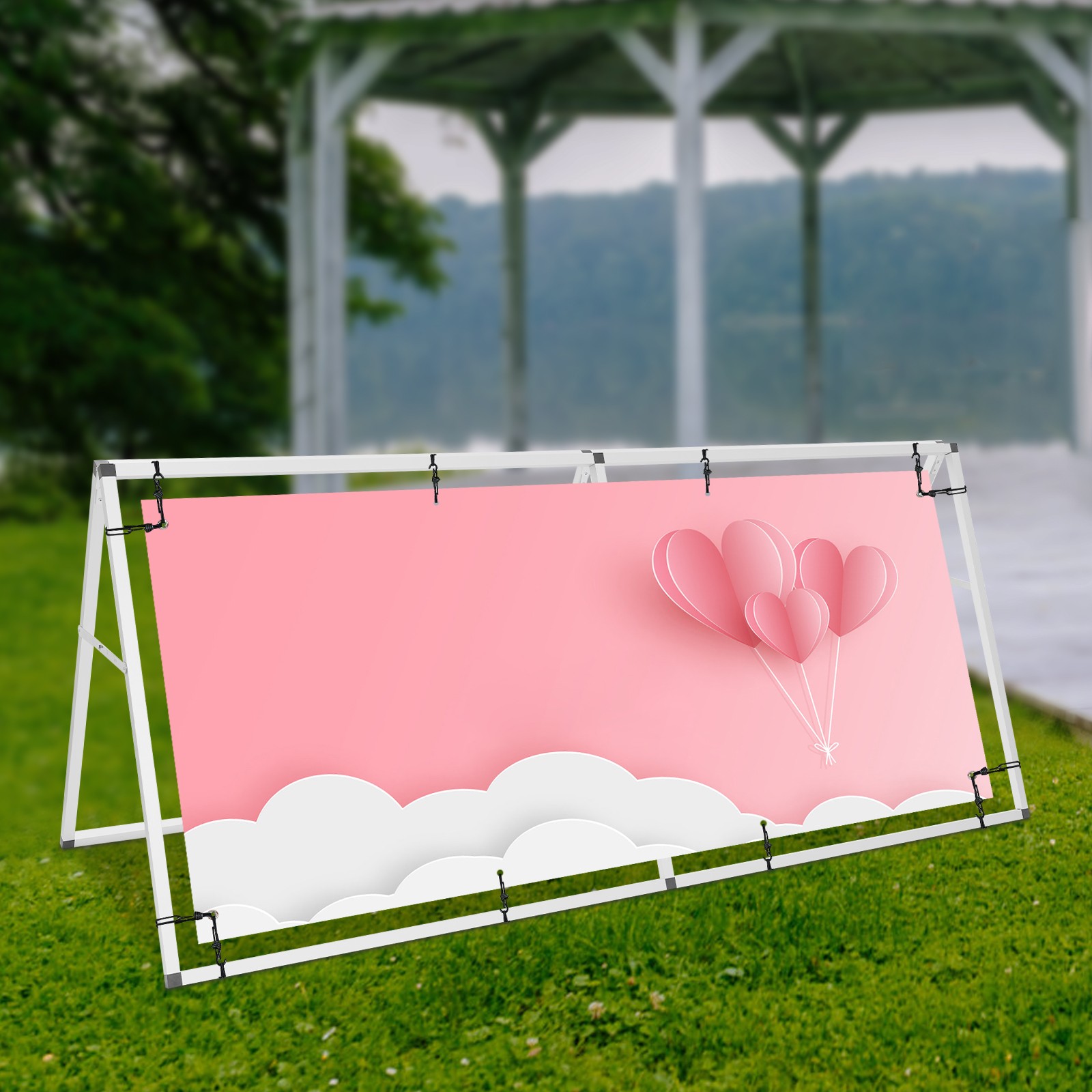 Large Poster Stand Double Sided Floor Standing A-Shaped Sign Holder 7x3ft NEW