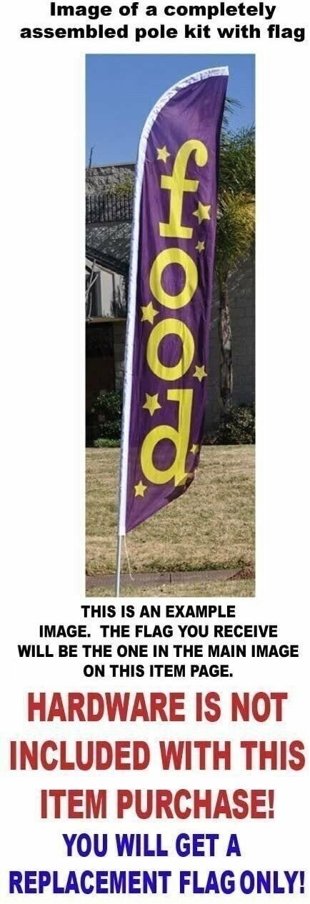 Now Open Feather Banner Swooper Flag, Blue and Black, Replacement Flag Only