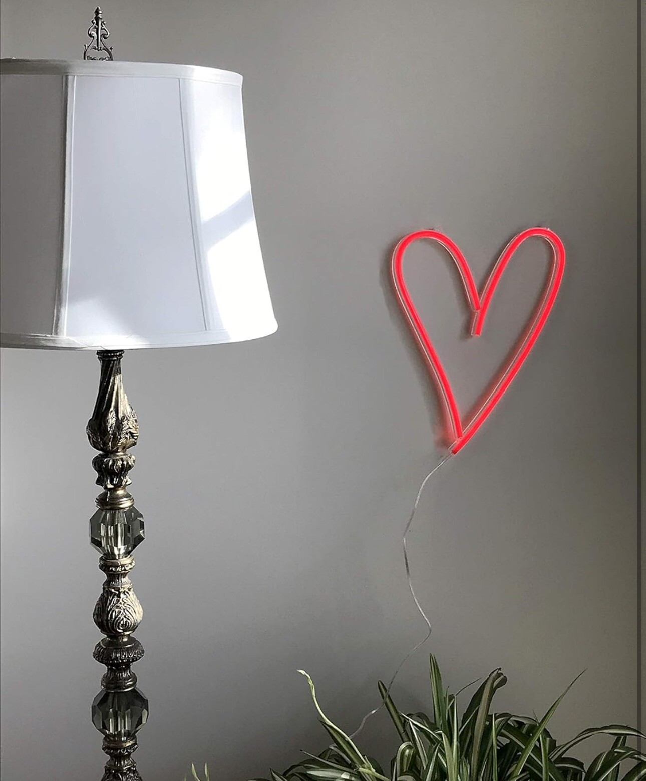 Heart LED Neon Light, Wall Hanging Room Decor, Red, 13.8 X 10.25 Inches, Clear C