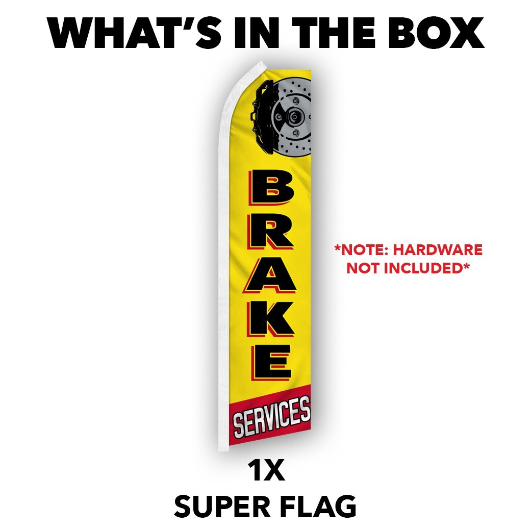 Brake Services Advertising Swooper Feather Flutter Flag Mechanic
