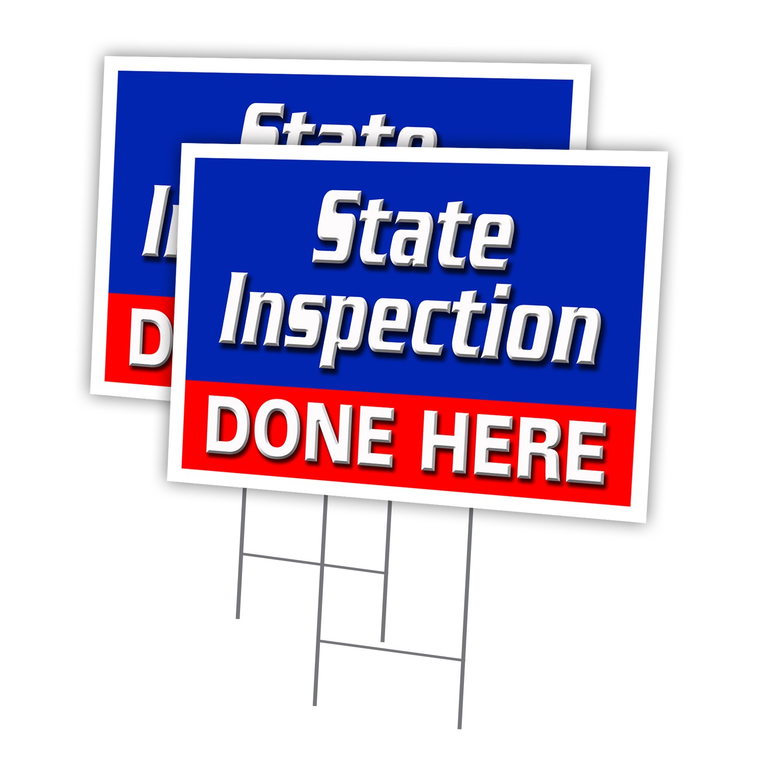 State Inspection Done Multi-Pack of Yard Signs & Stake plastic coroplast window