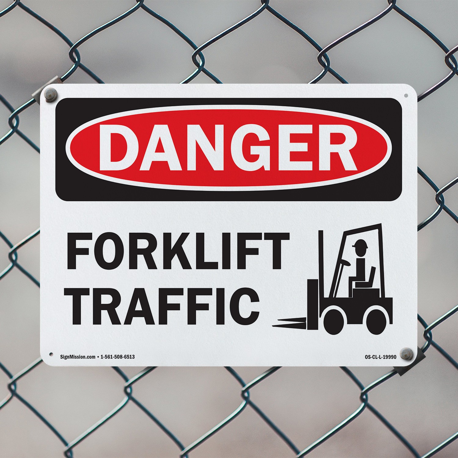Forklift Traffic OSHA Danger Sign Metal, Plastic, Or Decal – 5 or 10 Pack