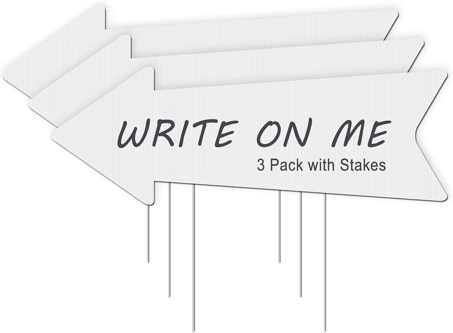3 Pack Blank Arrow Signs 17×6 Inches – Customizable Wedding Directional Signs