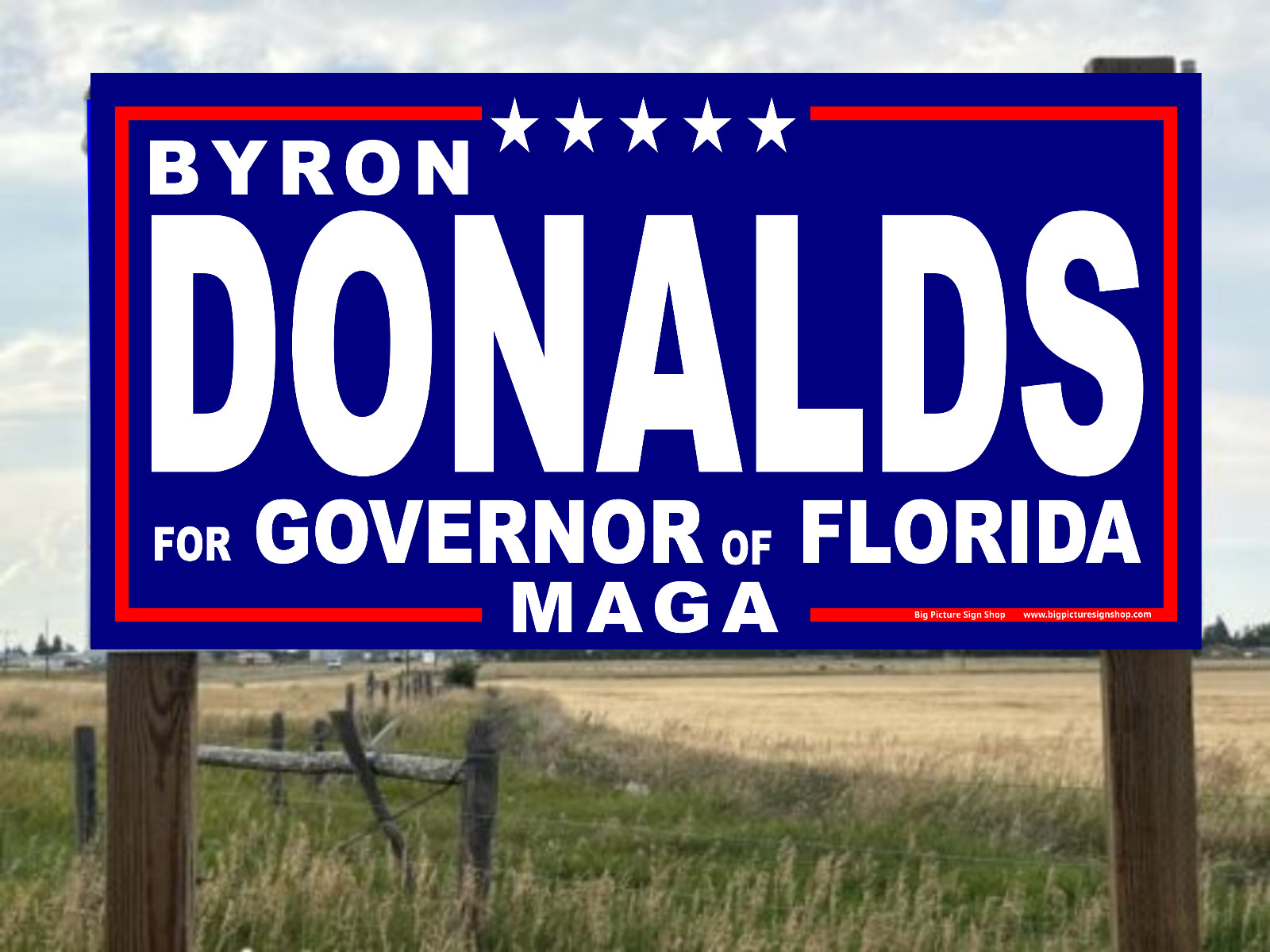 Byron DONALDS Florida Governor 2026 -HUGE/LARGE Blue Banners-Reinforced-USA MADE