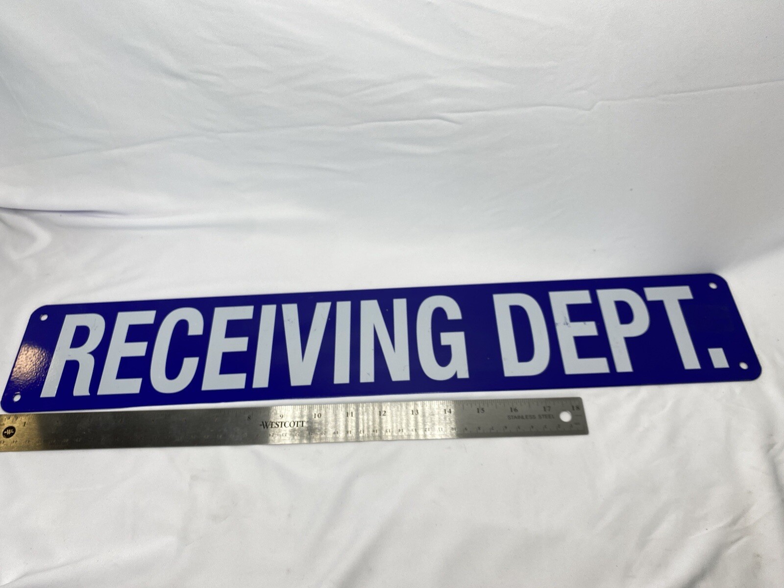 Receiving Department Enamel Metal Sign, OSHA Notice Sign 24×4 Some Scratches