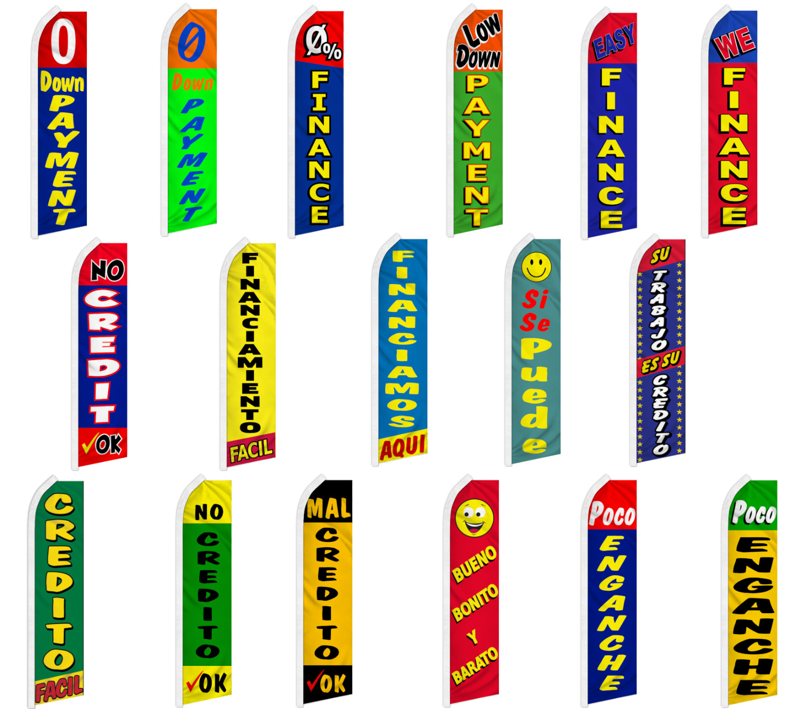 0% Financing Advertising Flutter Feather Flag Swooper Banner No Credit Ok Easy
