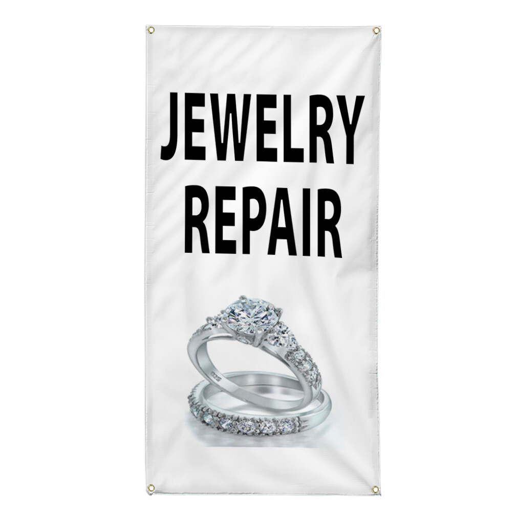 Vertical Vinyl Banner Multiple Sizes Jewelry Repair Business Business Outdoor
