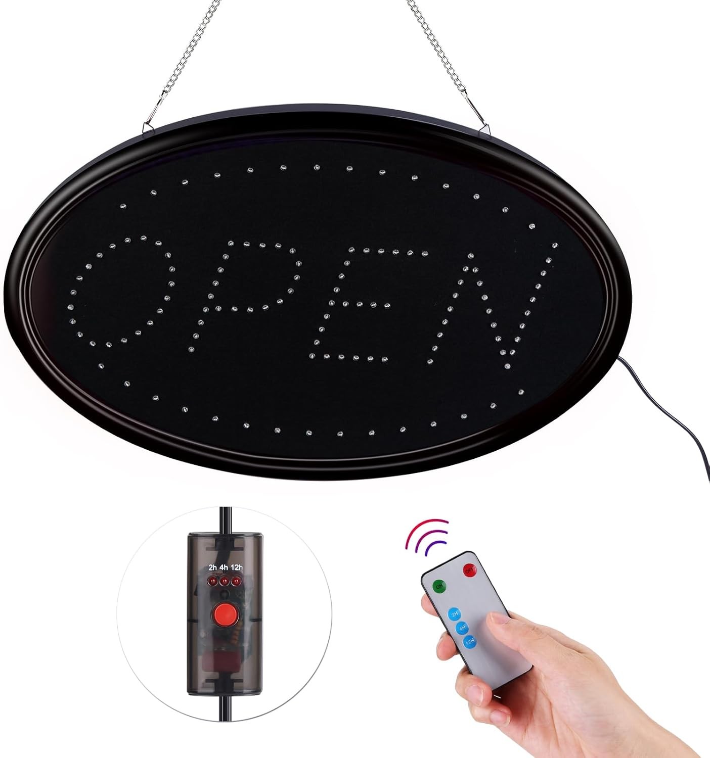 Large 23×14 LED Open Sign with Remote – Flashing & Steady Modes for Business