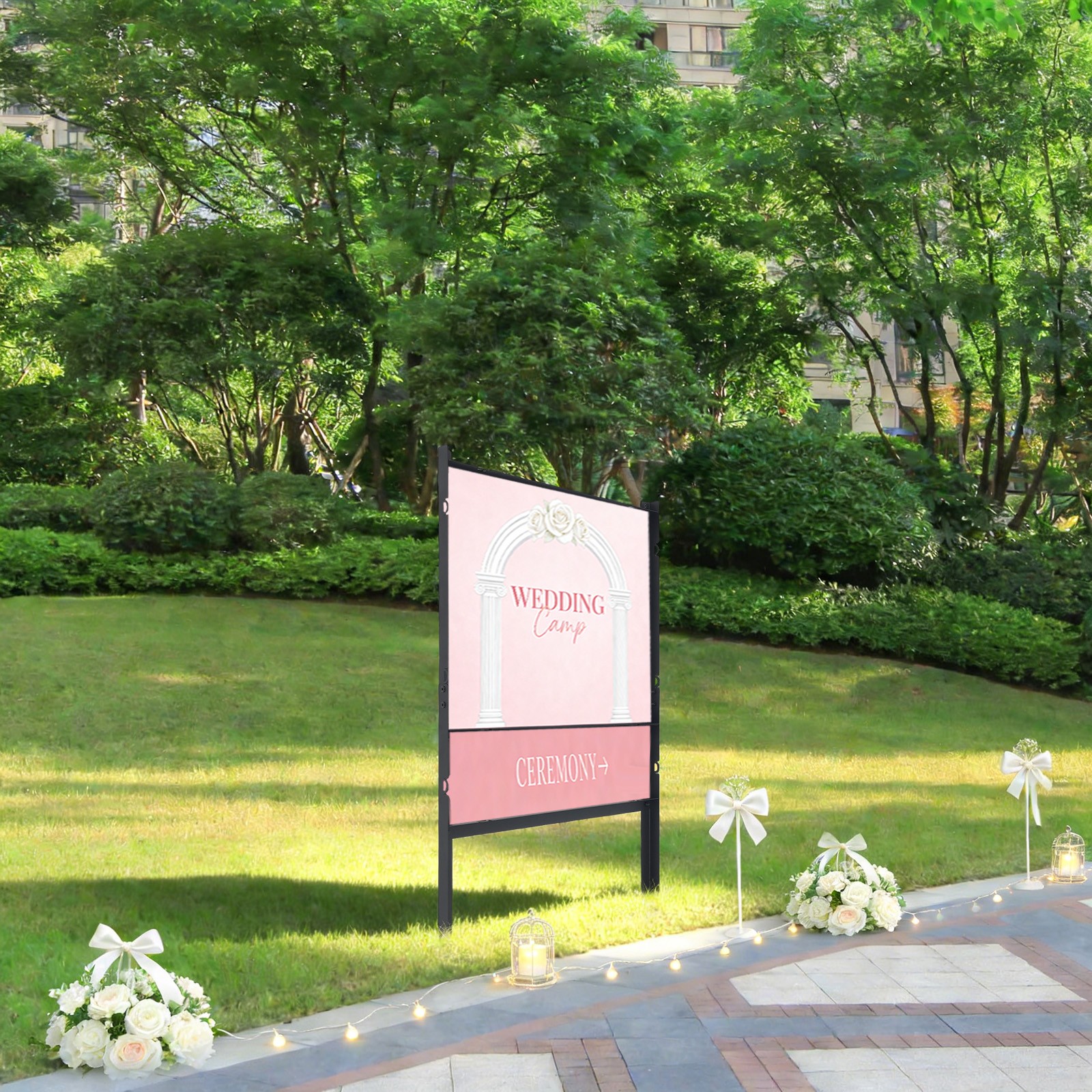 40.6in H-Frame Sign Holder Sign Holder Stand Real Estate Yard Sign Panel Stand