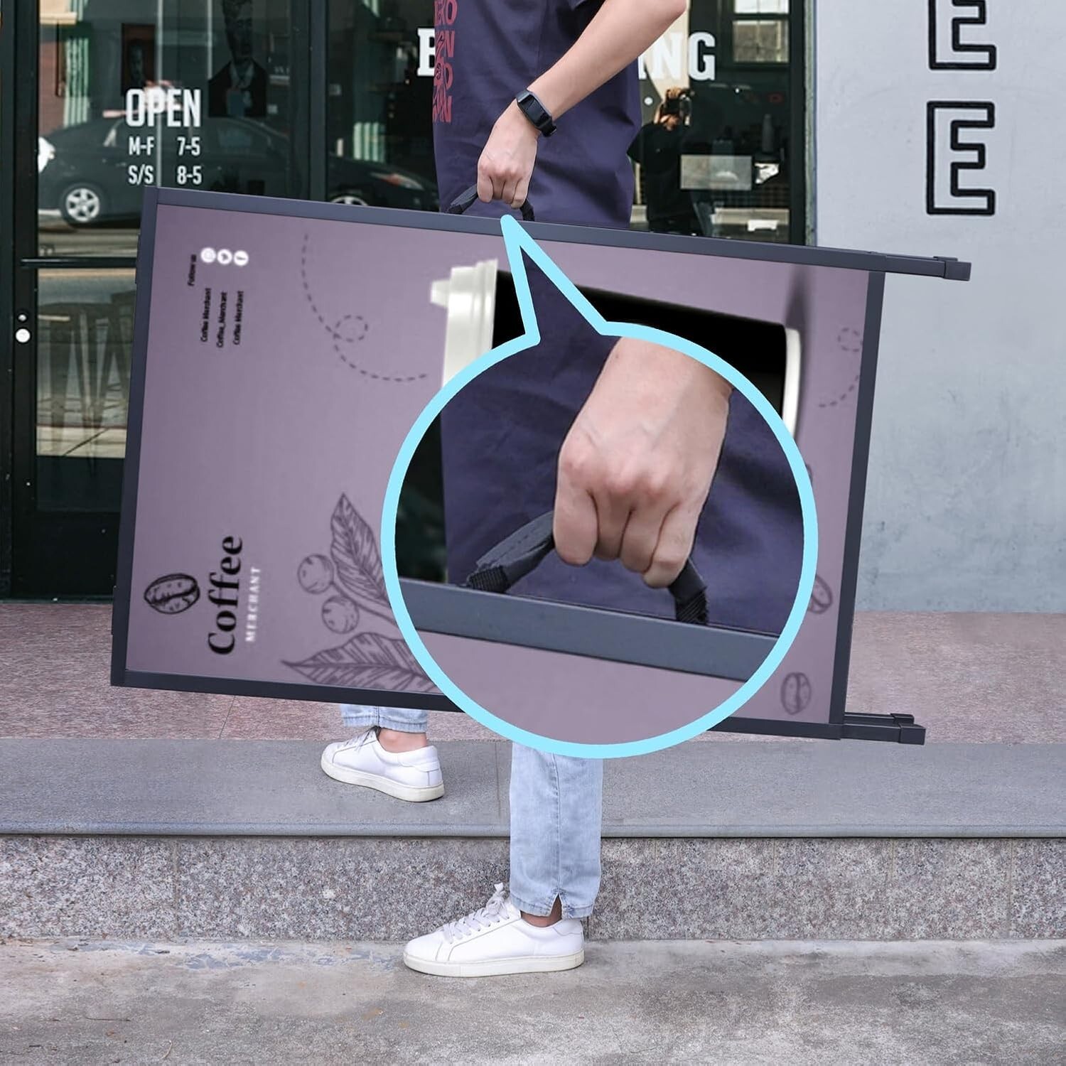 All-Metal A-Frame Sign Holder, Portable 24×36” Sandwich Board for Diverse Uses