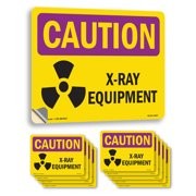 X-Ray Equipment OSHA Caution Radiation Sign Metal, Plastic, Decal 5 or 10 Pack