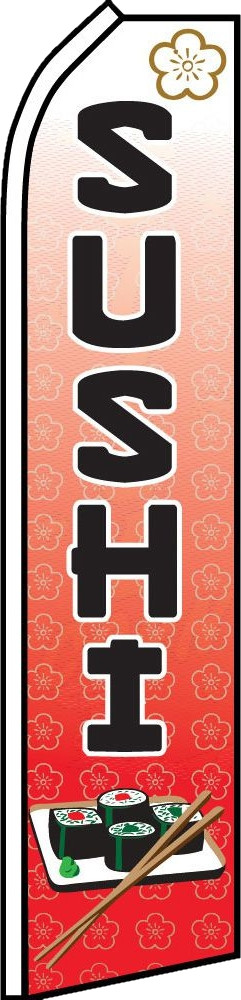 SUSHI SUPER FLUTTER FLAG Tall Food Advertising Sign Feather Swooper Wind Banner