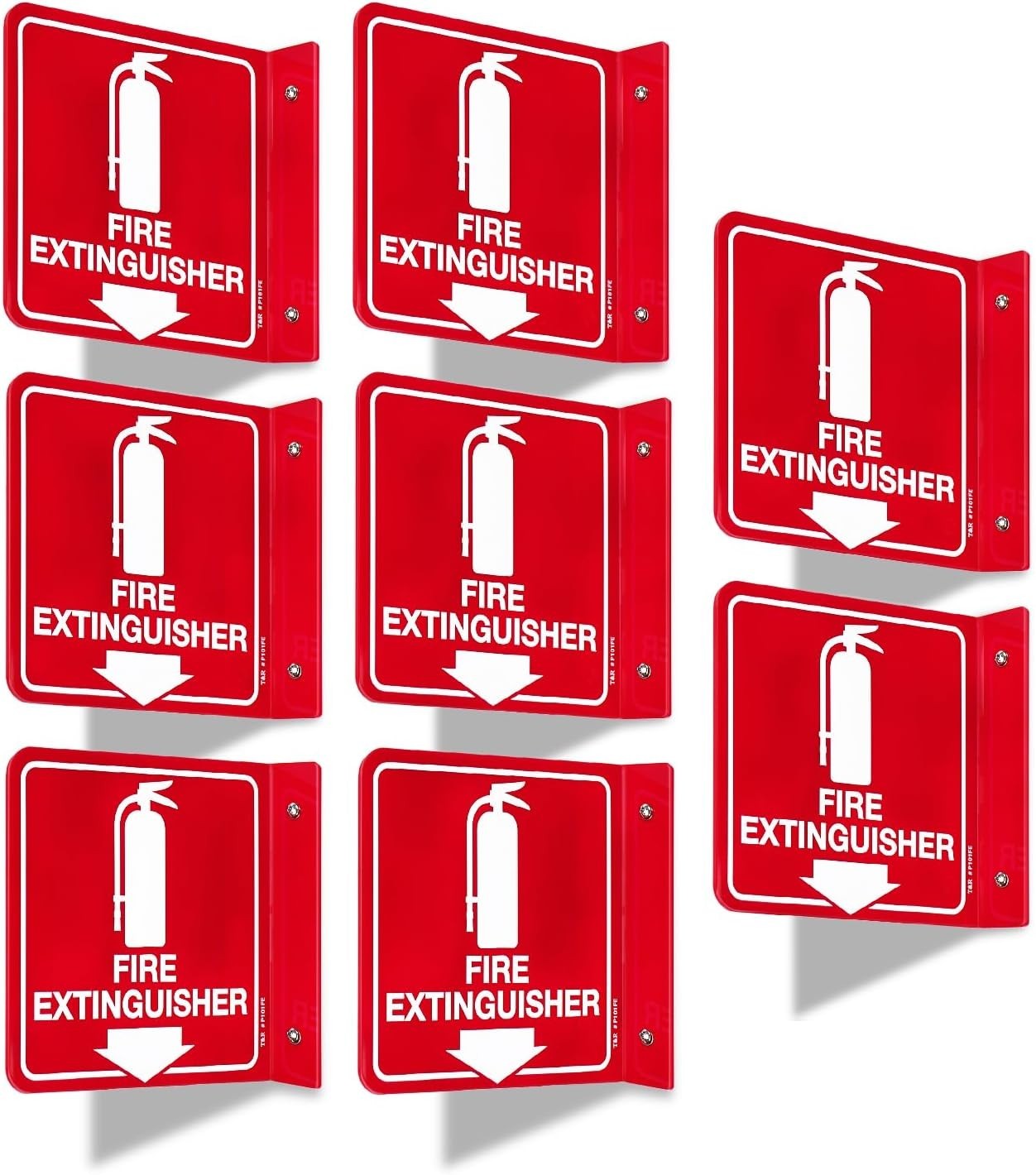 Fire Extinguisher Sign, Fire Extinguisher with Down Arrow – 8 Pack – 6 x 6 In…
