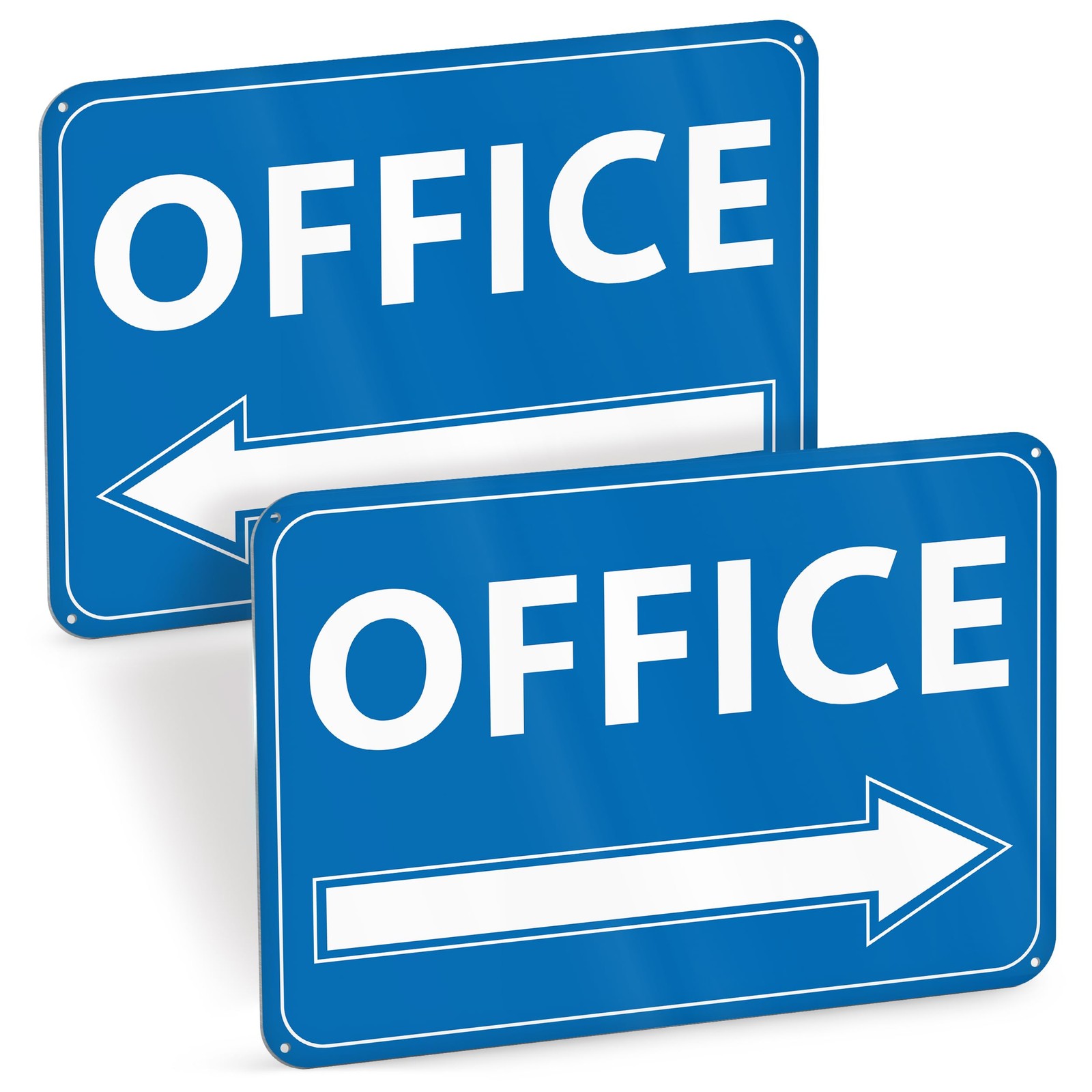 Office Signs, 7 x 10 Inch Reflective Aluminum, Left Right Arrow, 2 Pack
