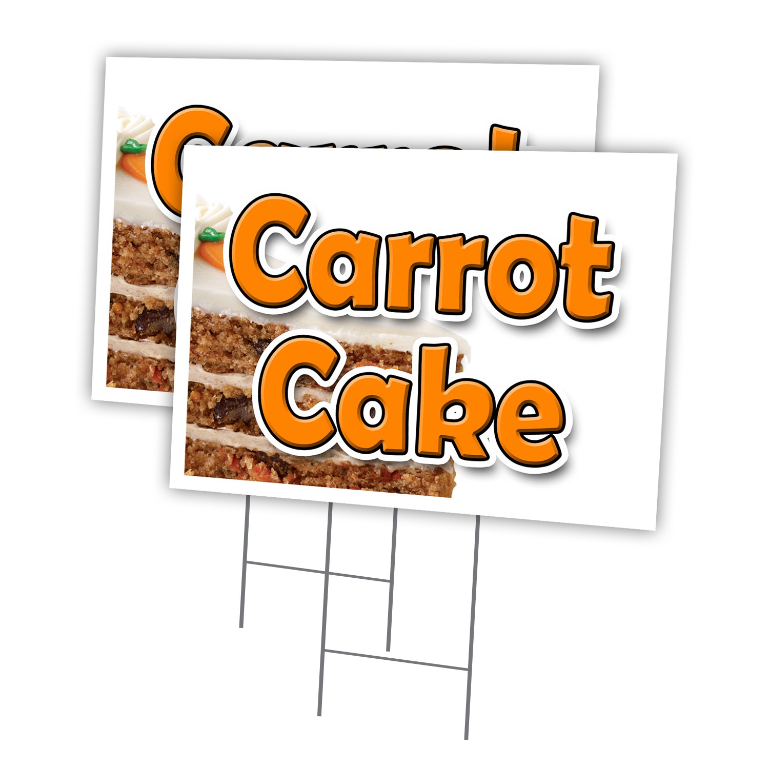 Carrot Cake Multi-Pack of Yard Signs & Stake outdoor plastic coroplast window