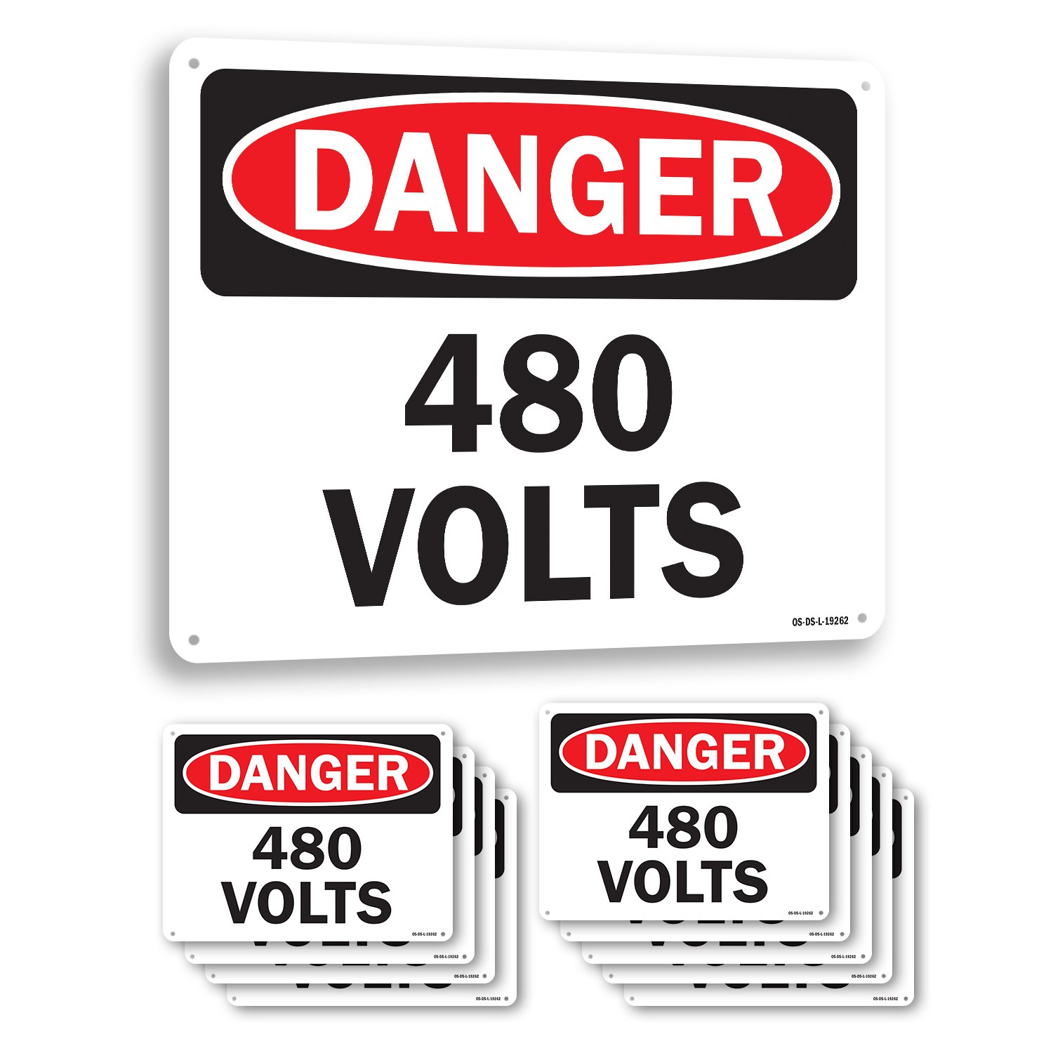 480 Volts OSHA Danger Sign Metal, Plastic, Or Decal – 5 or 10 Pack