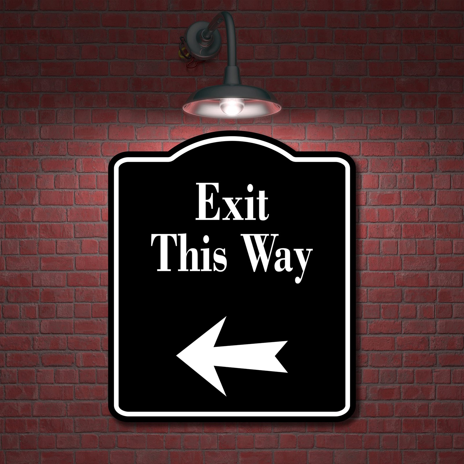8.5×10 Inch Black Exit This Way Left Arrow Aluminum Composite Direction Sign
